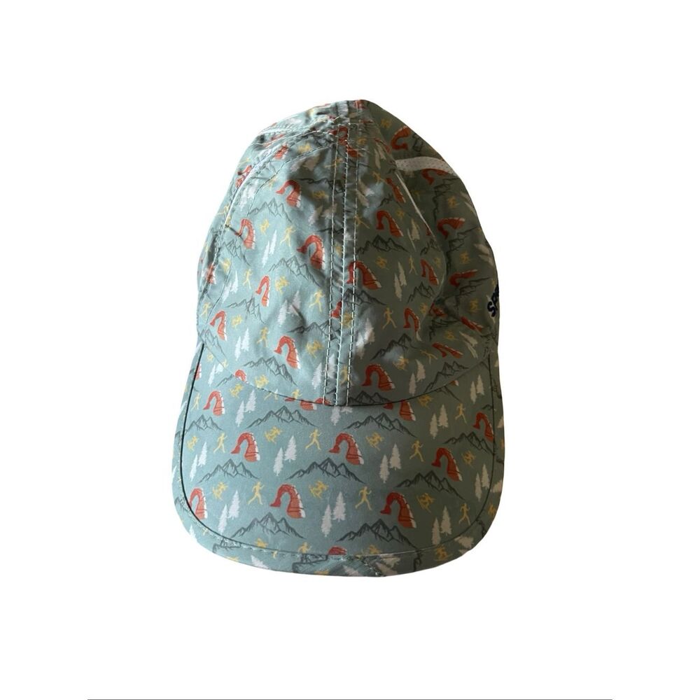 Sprints Mens Blue Red White Bigfoot Mountain Print Lightweight Running Hat
